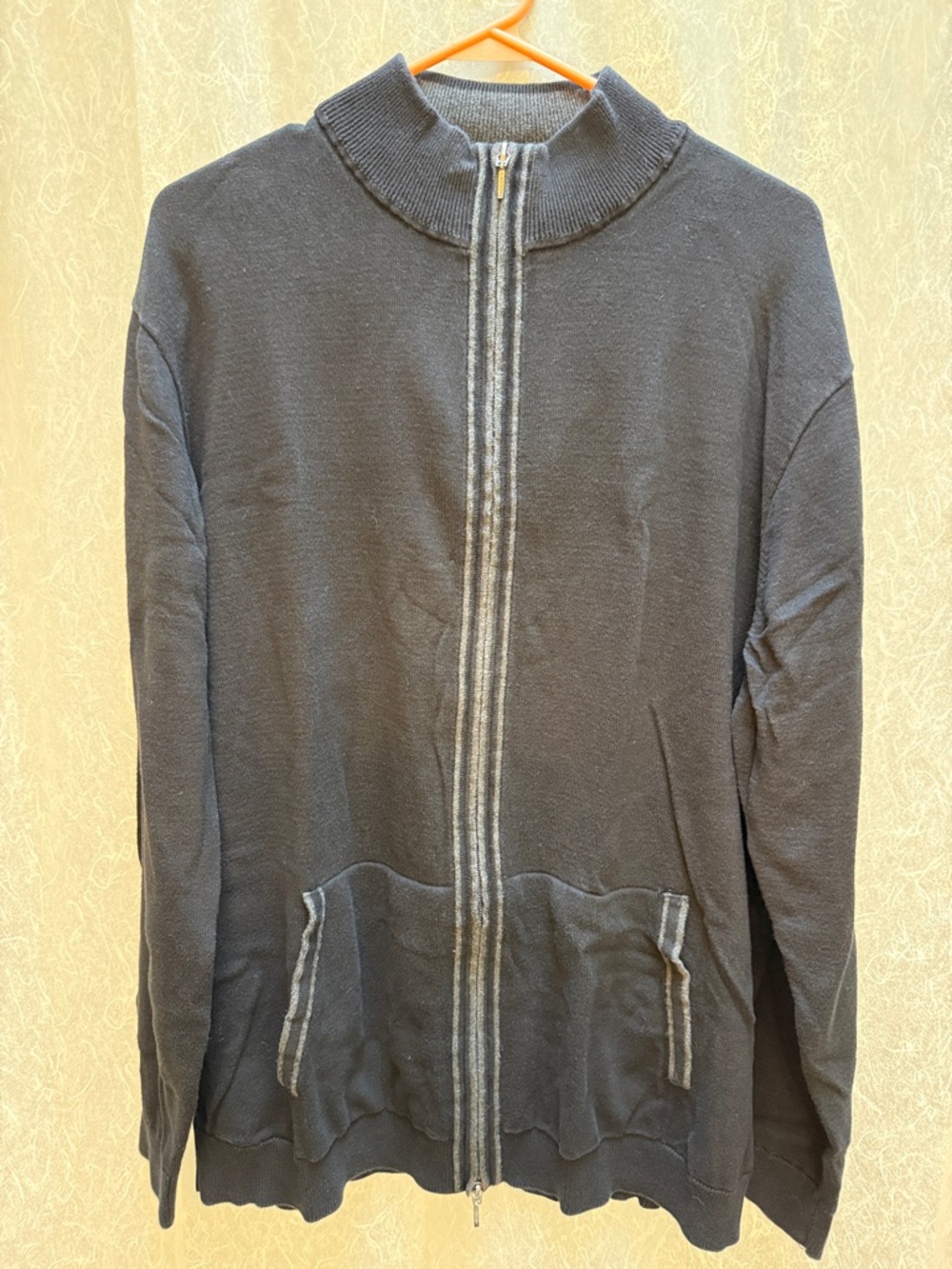 Liz Claiborne Black Full-Zip Knit Sweater